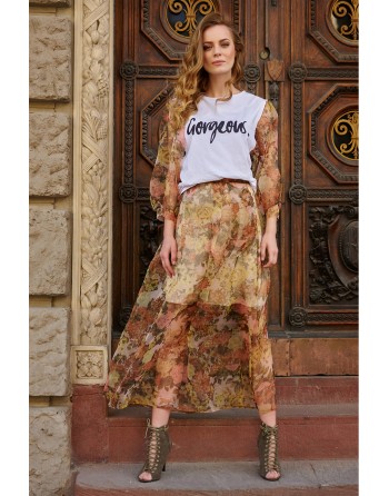  Jupe longue model 145581 Makadamia 